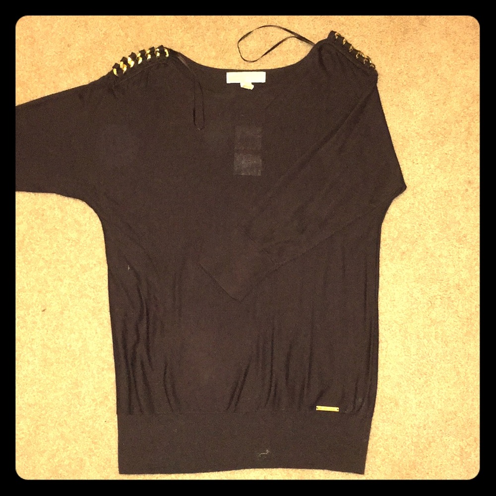 Michael Kors 3/4 Sleeve Cold Shoulder Top (XS)